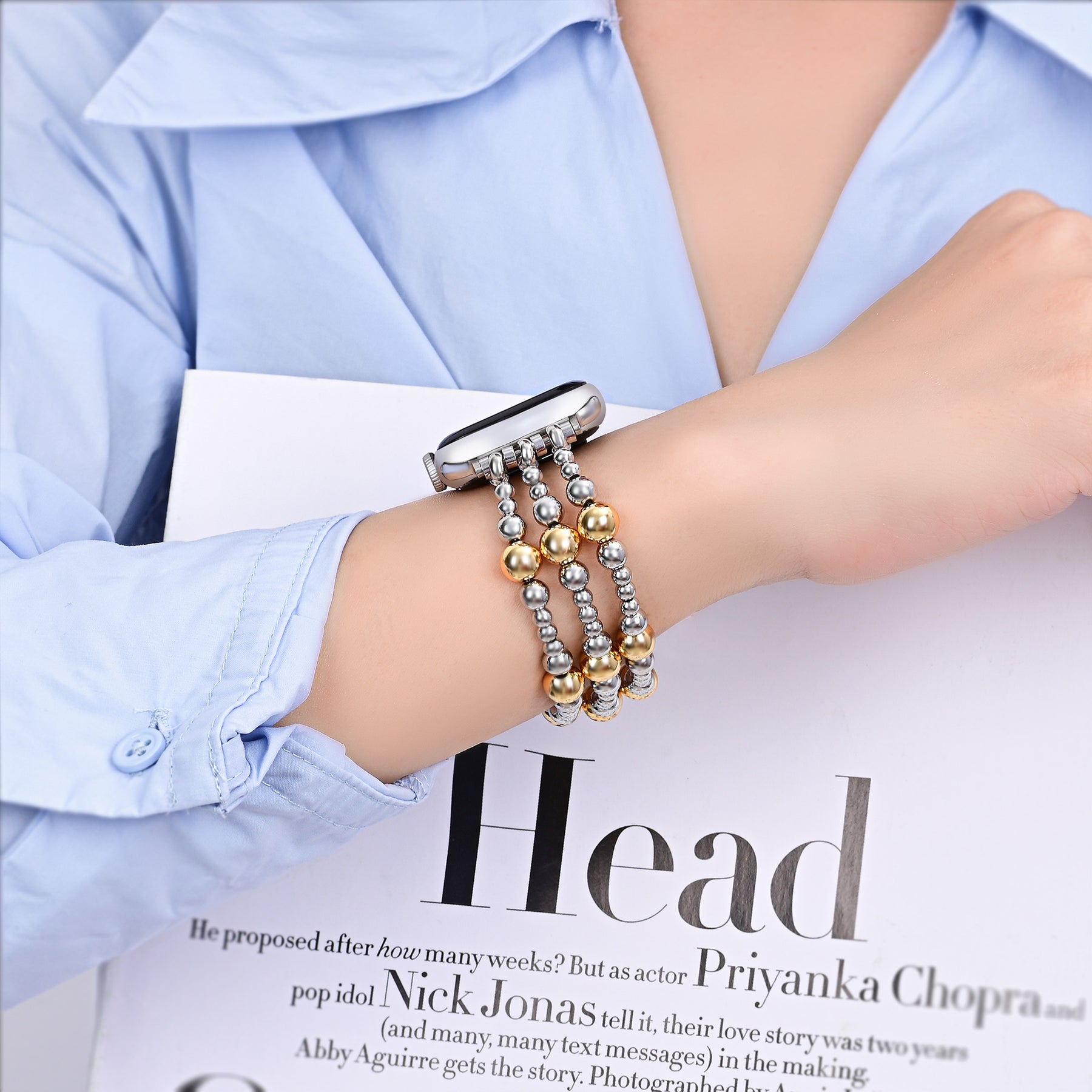 سوار ساعة آبل ستريتش سيلفر إمبر