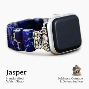 Dark Navy Tibetan Jasper Stretch Apple Watch Strap