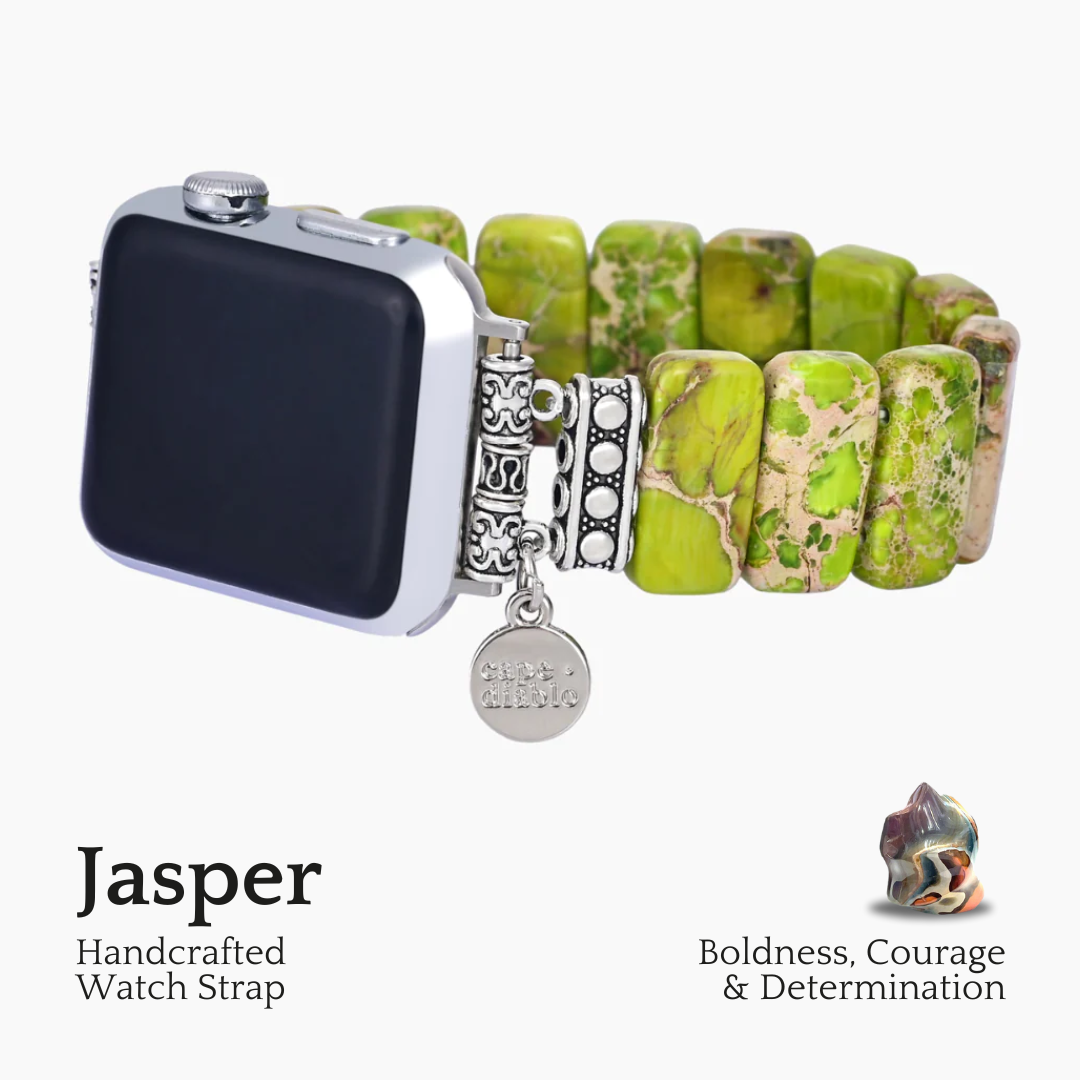 Lime Tibetan Jasper Stretch Apple Watch Strap