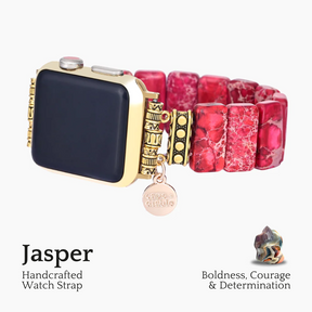 Scarlet Tibetan Jasper Stretch Apple Watch Strap