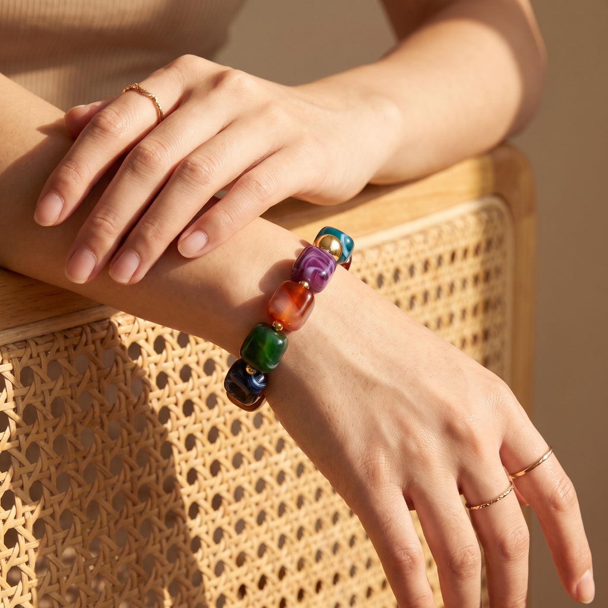 Mystic Rainbow Mixed Chunky Bracelet