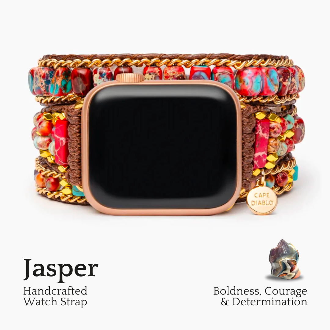 Cherry Emperor Jasper Apple Watch Strap