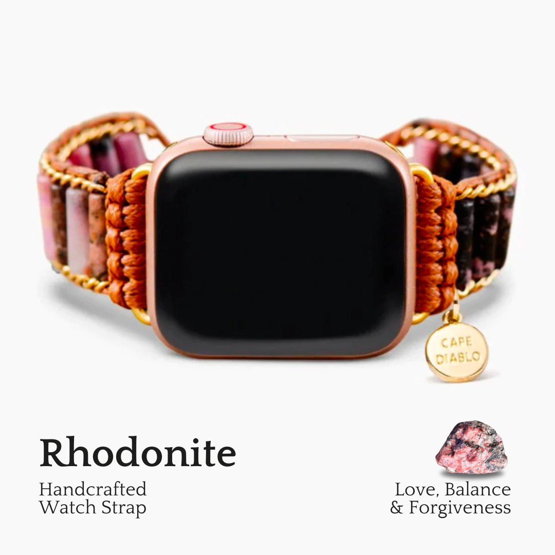 Blühendes Rhodonit-Apple-Uhrenarmband