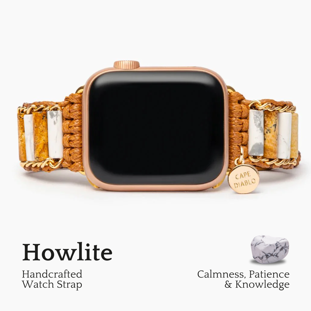 Linked Howlite Jasper Apple Watch Strap