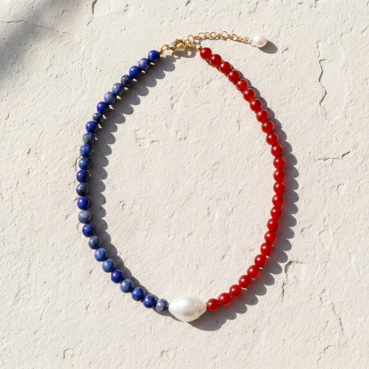 UK Britannia Pearl Beaded Necklace