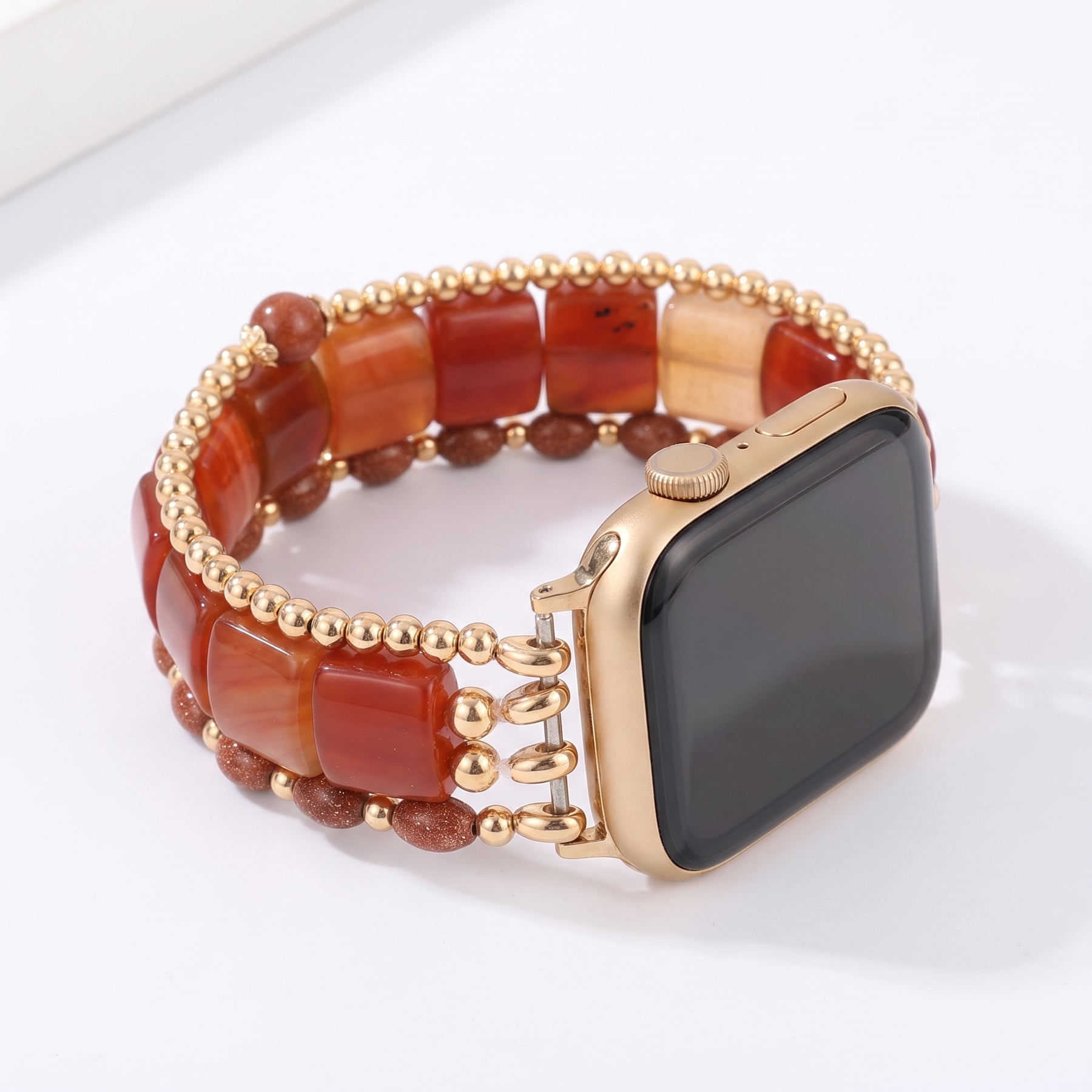 Correa elástica para Apple Watch de ágata Wild Grace, color plateado