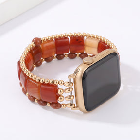Correa elástica para Apple Watch de ágata Wild Grace, color plateado