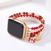 Kanada Ahorn Perlen Stretch Apple Watch Armband