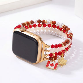 Kanada Ahorn Perlen Stretch Apple Watch Armband