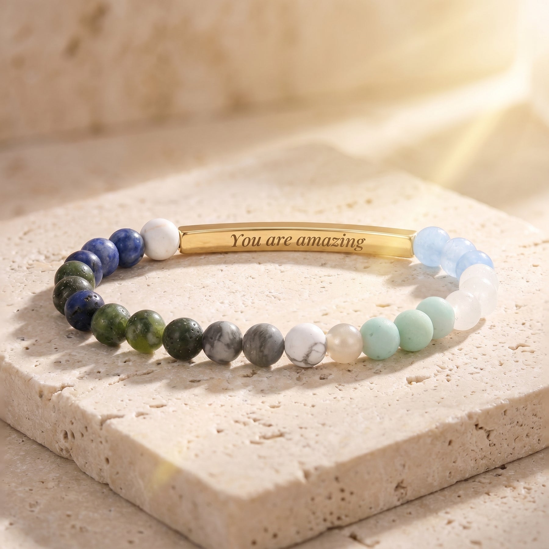 Secret Message Pastel Stone Bracelet