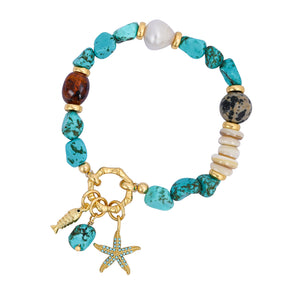 Turquoise Tide Charm Bracelet