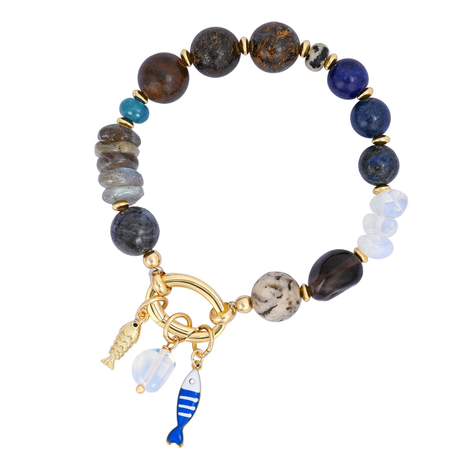 Labradorite Wave Charm Bracelet