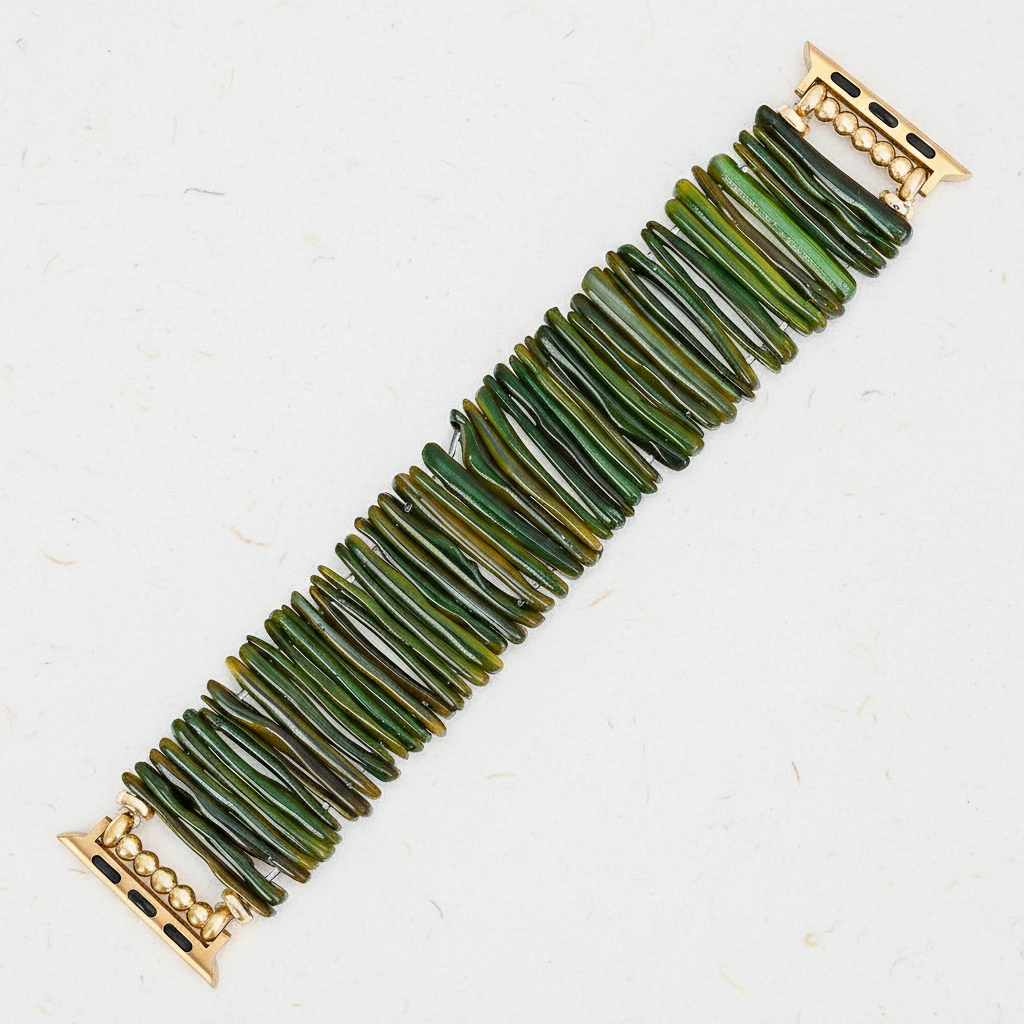 Gold Olive Demure Stretch Apple Watch Strap