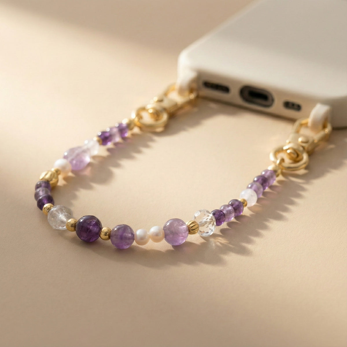 Amethyst Glow Phone Chain