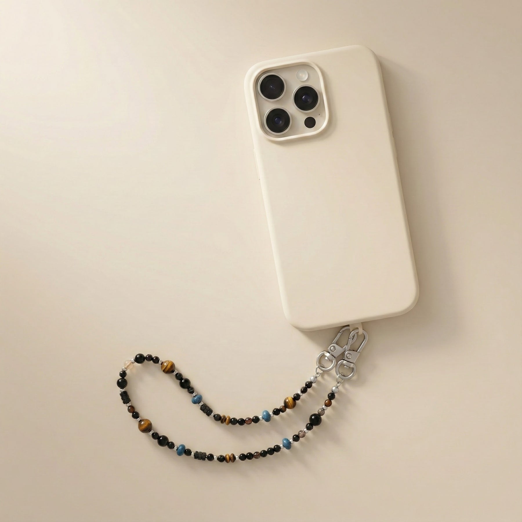 Black Agate Strength Phone Chain
