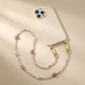 Rose Quartz Charm Phone Chain
