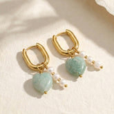 Pendientes de amor de amazonita
