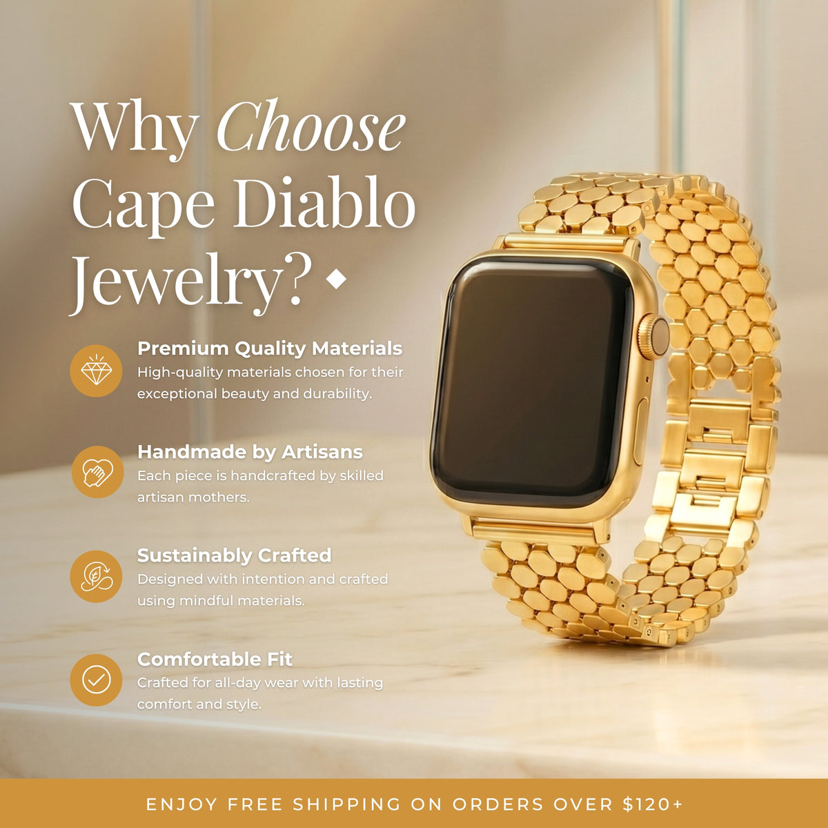 Golden Glamour Luxury Apple Watch Strap