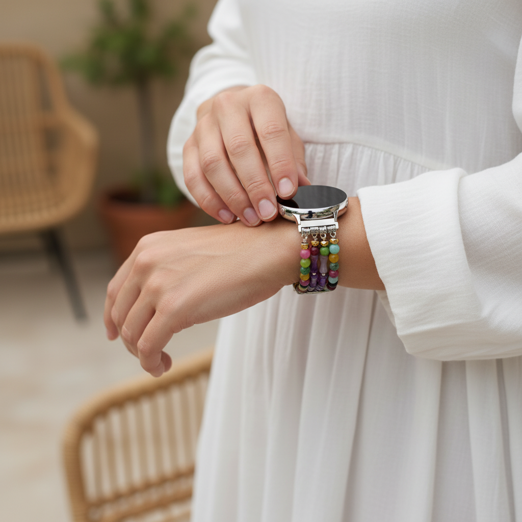 Mosaic Amethyst Samsung Galaxy Stretch Watch Strap