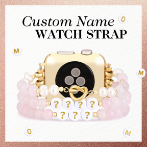 Custom Name Rose Quartz Stretch Apple Watch Strap