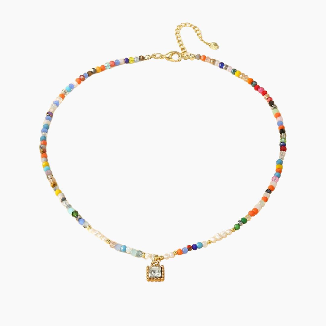 Rainbow Frost Crystal Choker Necklace
