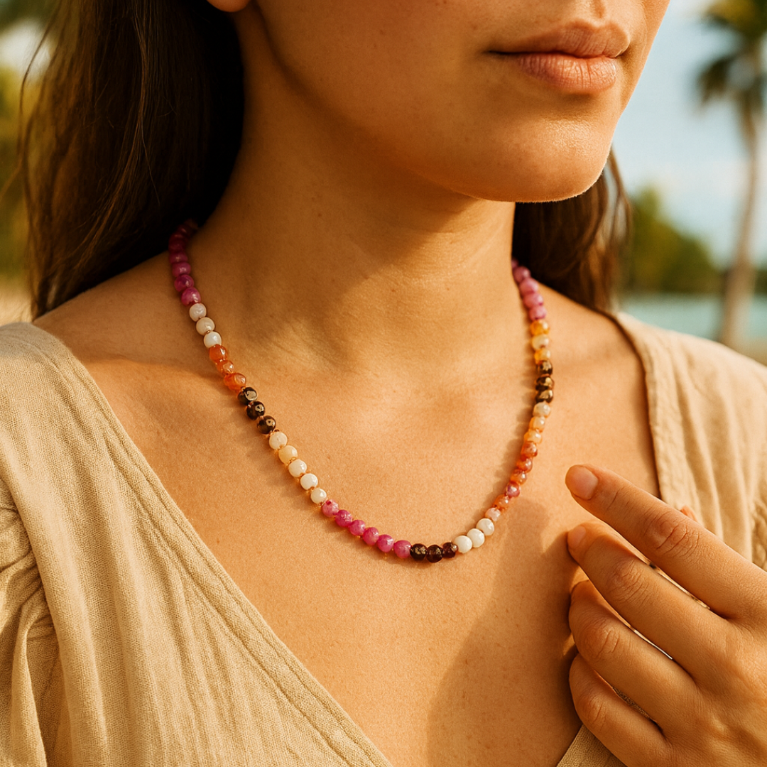 Ruby Blush Stone Necklace