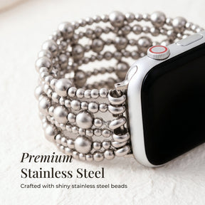 Platinum Demure Stretch Apple Watch Strap