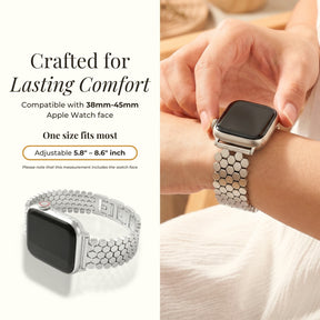 Silver Honeycomb Luxury Apple Watch Strap