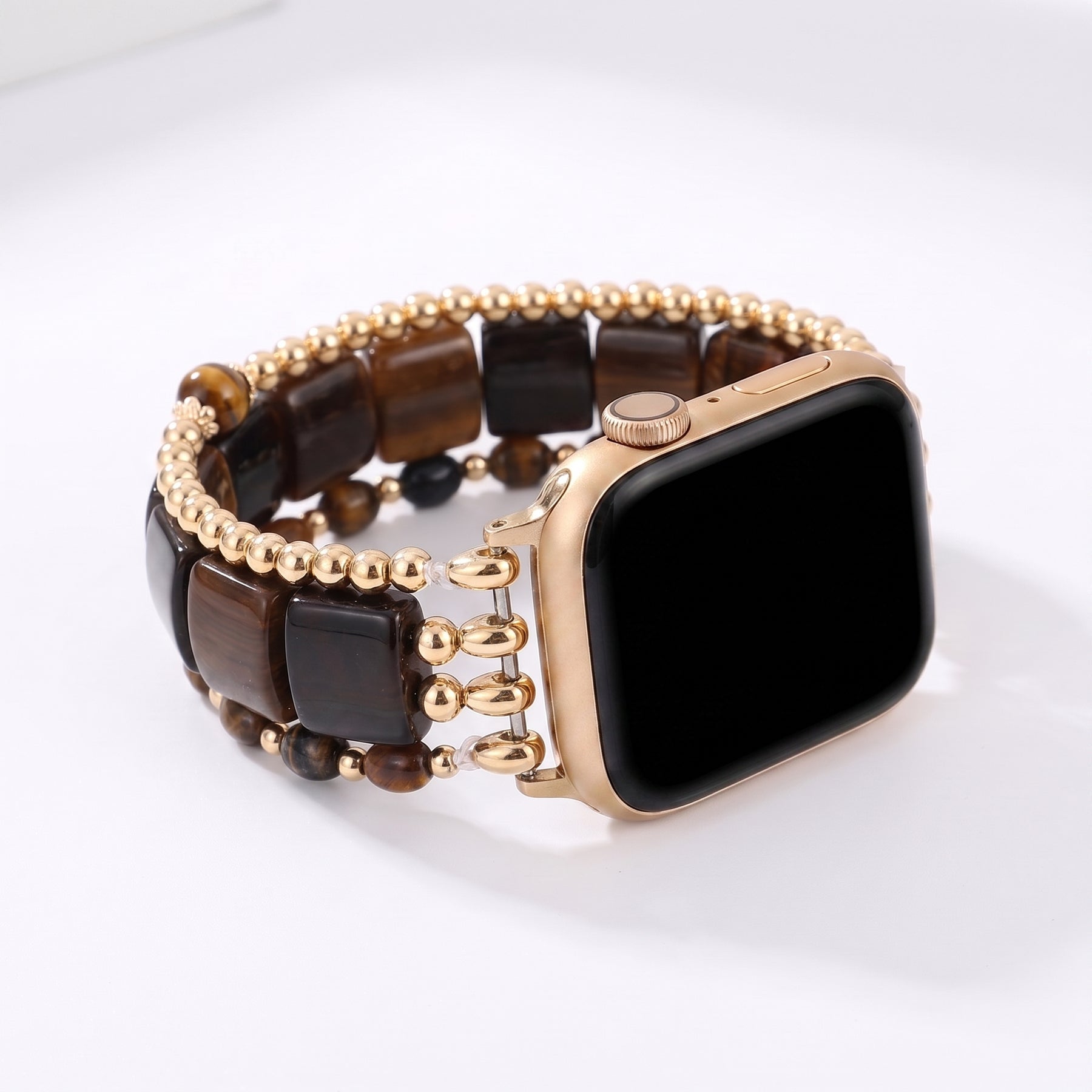 Correa elástica para Apple Watch de ágata Wild Grace, color plateado