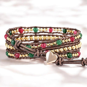 Merry Christmas Heart Wrap Bracelet
