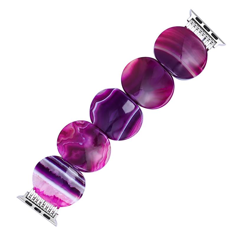 Mystic Plum Agate Stretch Apple Watch Strap
