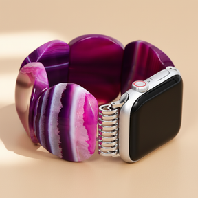 Mystic Plum Agate Stretch Apple Watch Strap