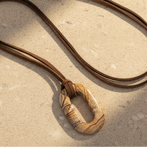 Suede Picture Stone Serenity Necklace