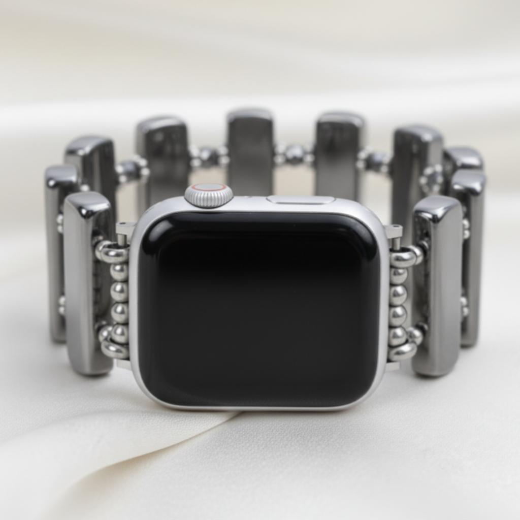 Platinum Eclipse Stretch Apple Watch Strap