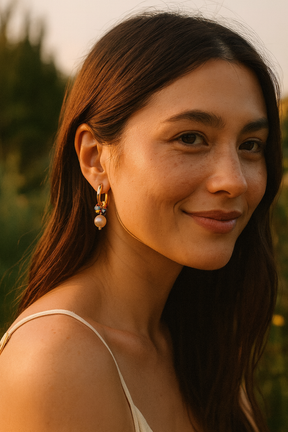 أقراط هوب لؤلؤة هارموني جاسبر