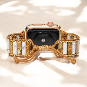Linked Howlite Jasper Apple Watch Strap