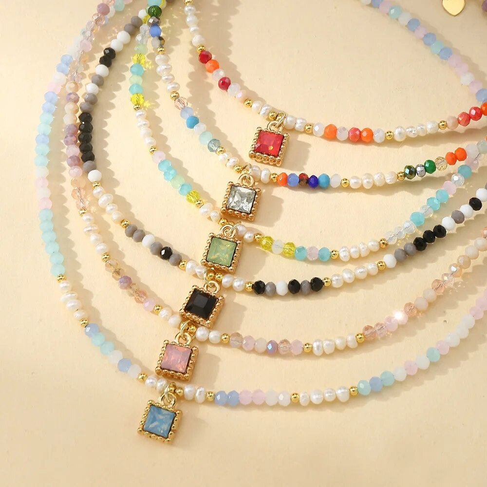 Rainbow Frost Crystal Choker Necklace
