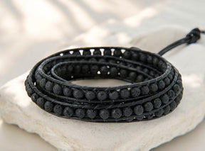 Men's Lava Stone Wrap Bracelet