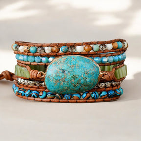 Twisted Ocean Jasper Wrap Bracelet