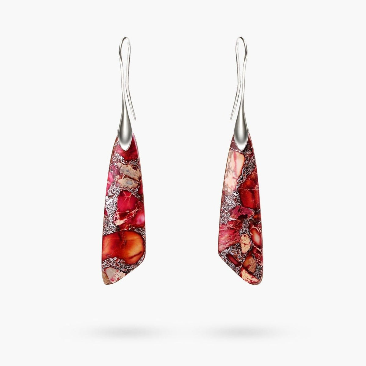 Antique Red Regalite Hook Earrings - Cape Diablo