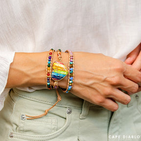 Chakra Love Rainbow Wrap Bracelet - Cape Diablo