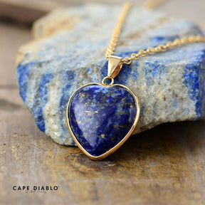Elegant Lapis Heart Necklace - Cape Diablo