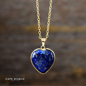 Elegant Lapis Heart Necklace - Cape Diablo