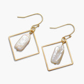 Geometric Freshwater Pearl Earrings - Cape Diablo