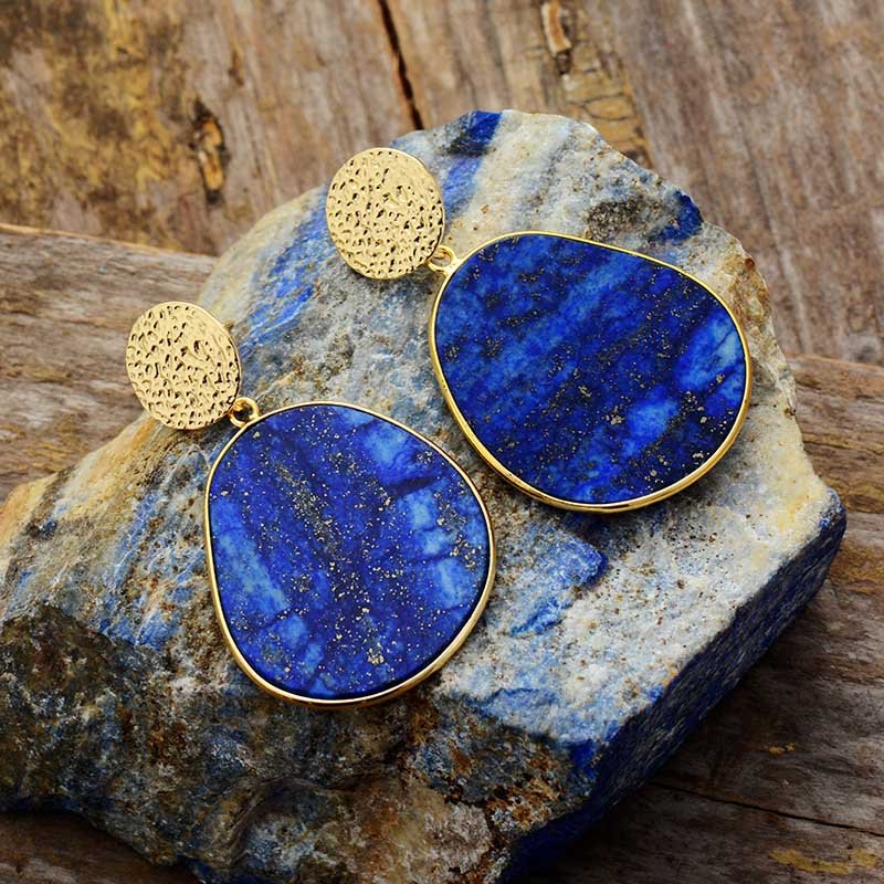 Lapis Lazuli Protection Drop Earrings - Cape Diablo