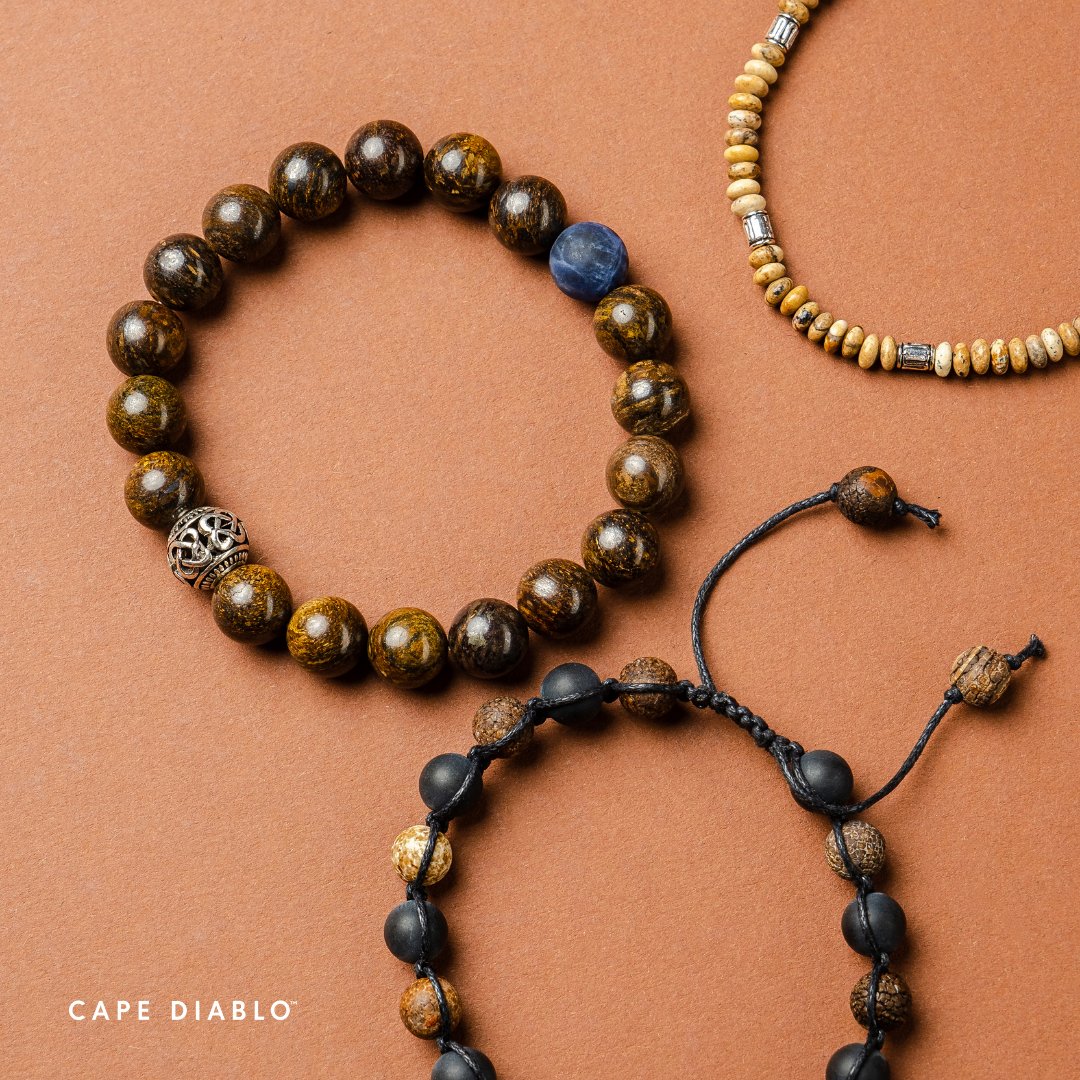 Men's Bronzite Tibetan Bracelet - Cape Diablo