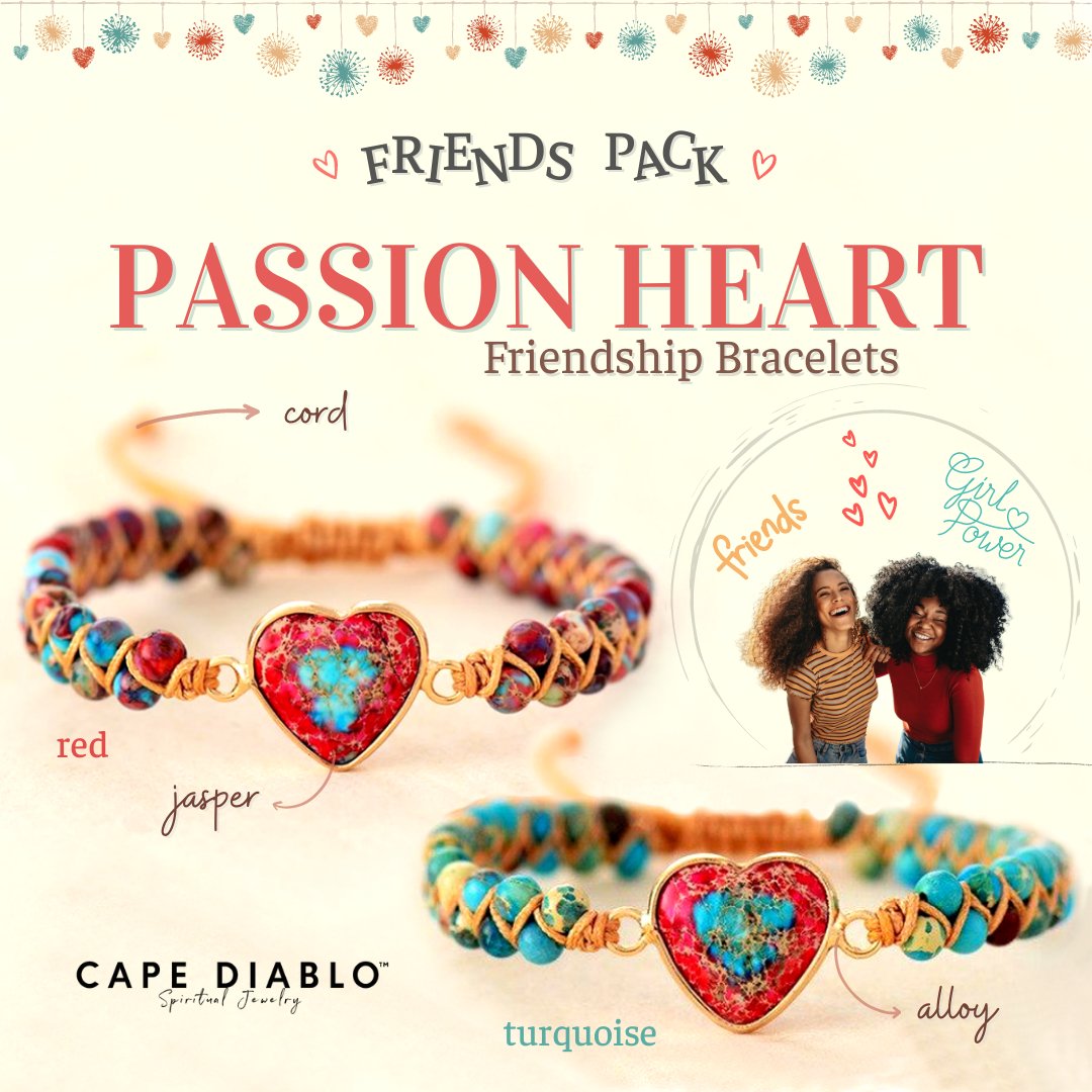 Passion Heart Friendship Bracelet - Cape Diablo