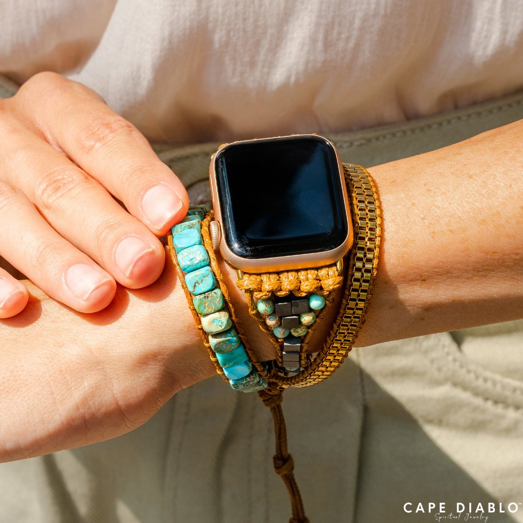 Turquoise Calming Energy Apple Watch Strap - Cape Diablo