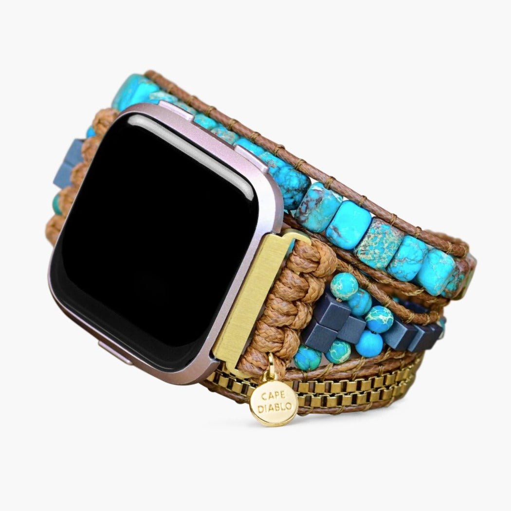 Turquoise Calming Energy Fitbit Versa 2 Watch Strap - Cape Diablo
