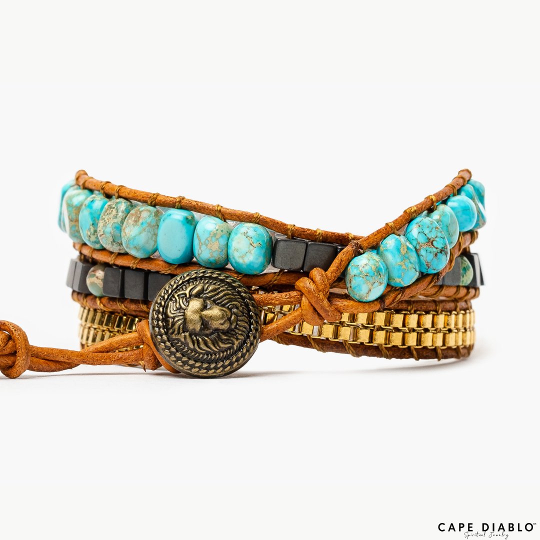 Turquoise Calming Energy Wrap Bracelet - Cape Diablo